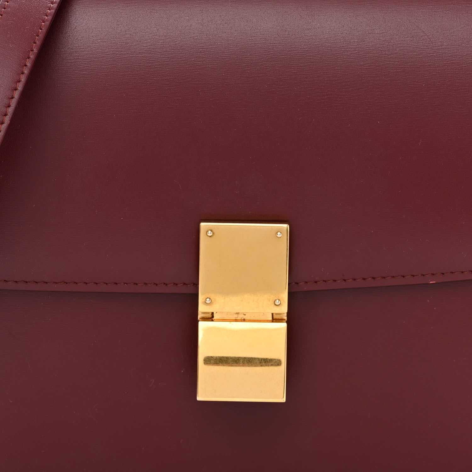 Celine Box Calfskin Medium Classic Box Flap Bag Burgundy 8 of 12