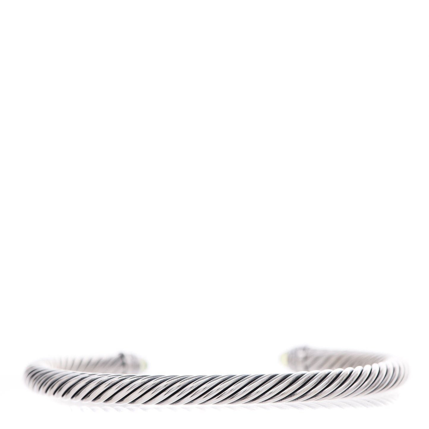 Sterling Silver Diamond Peridot 5mm Cable Classics Bracelet
