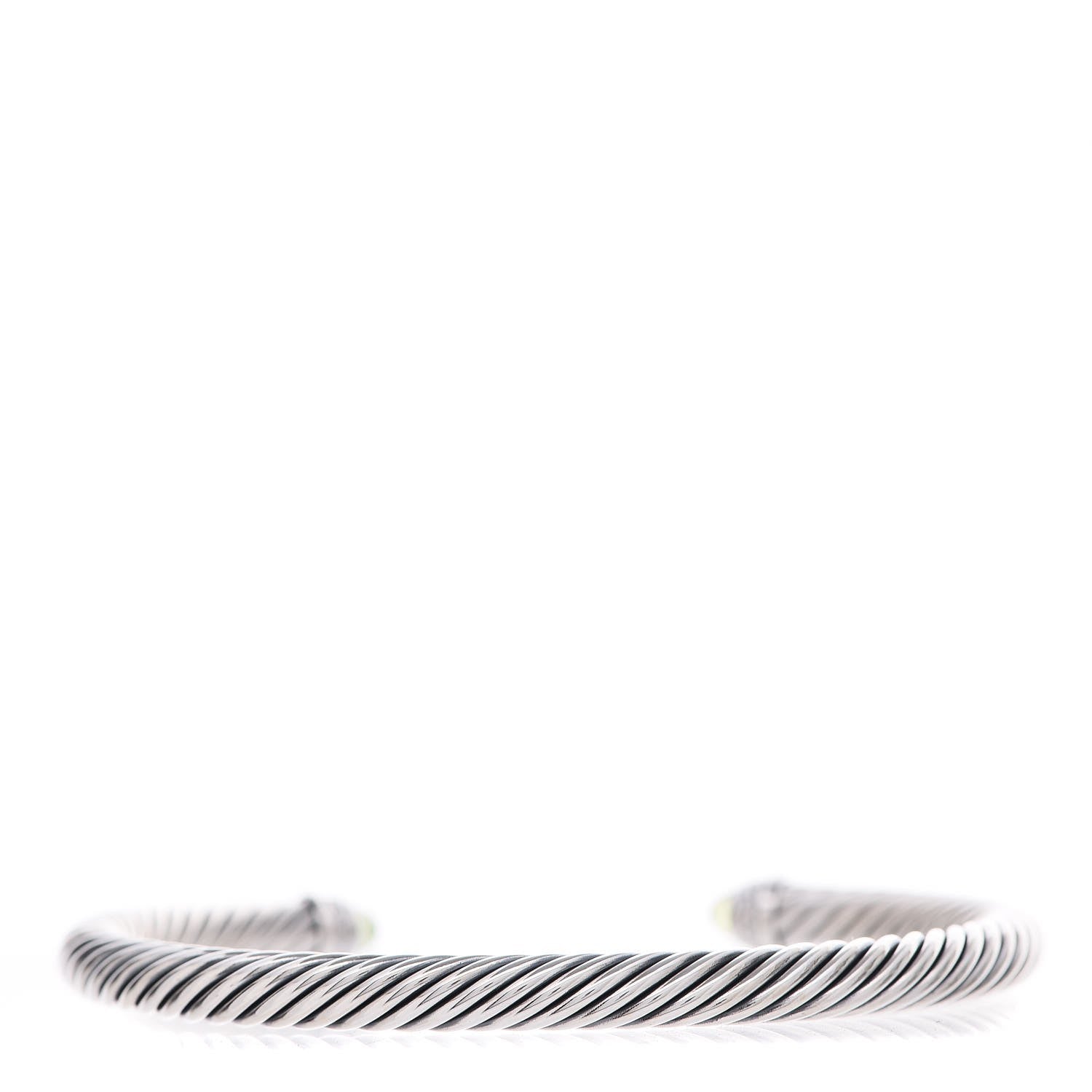 David Yurman Sterling Silver Diamond Peridot 5mm Cable Classics Bracelet 4 of 6