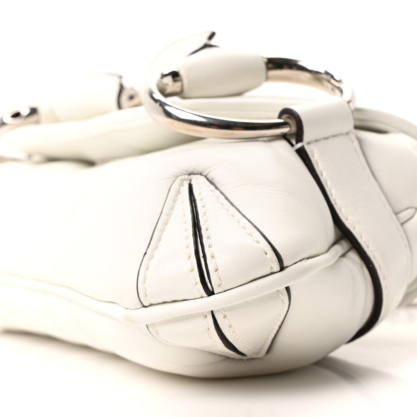 Nappa Vertical Matelasse Small Maxi Horsebit Chain Shoulder Bag Great White