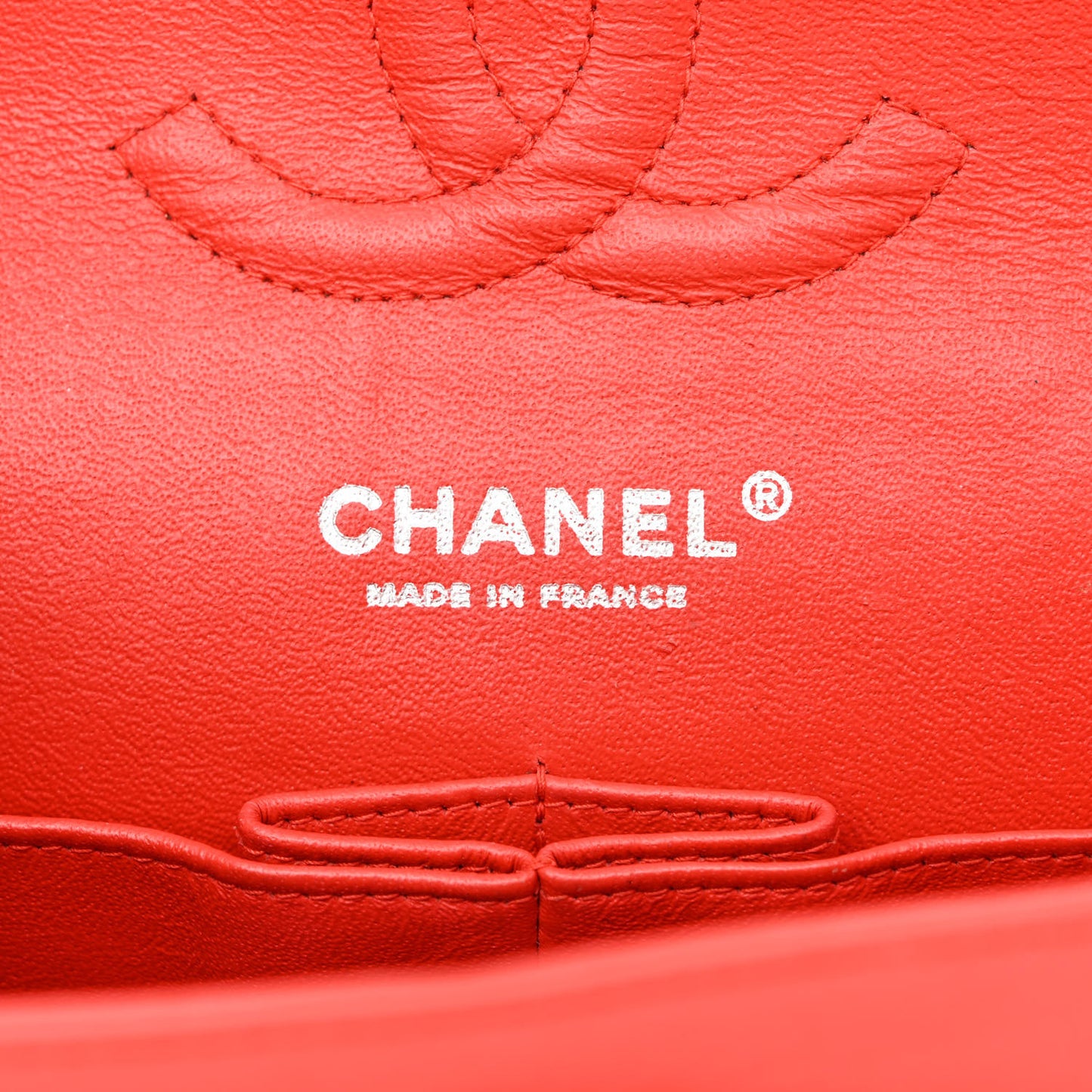 Patent Calfskin Quilted Medium Double Flap Red