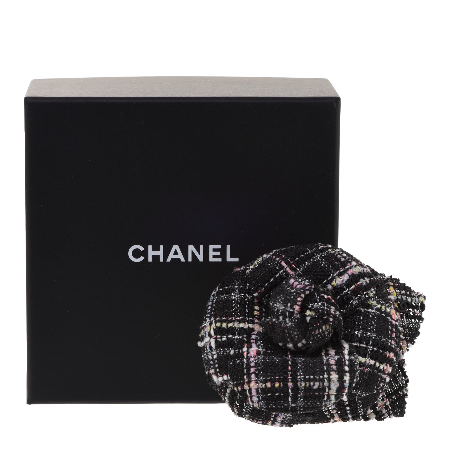 Chanel Tweed Camellia Brooch Multicolor 5 of 5