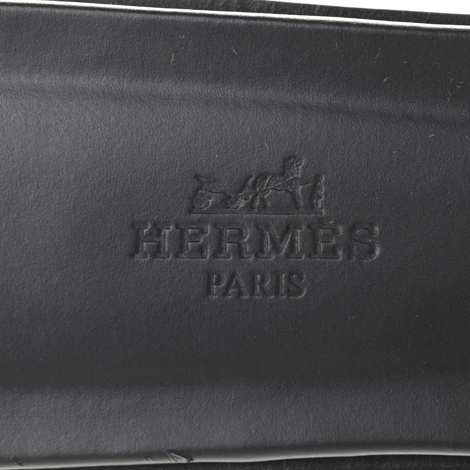 Hermes Box Calfskin Oran Sandals 39.5 Black 7 of 15