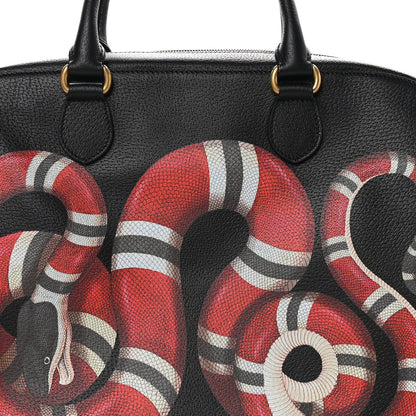Gucci Calfskin Kingsnake Print Duffle Black 8 of 10