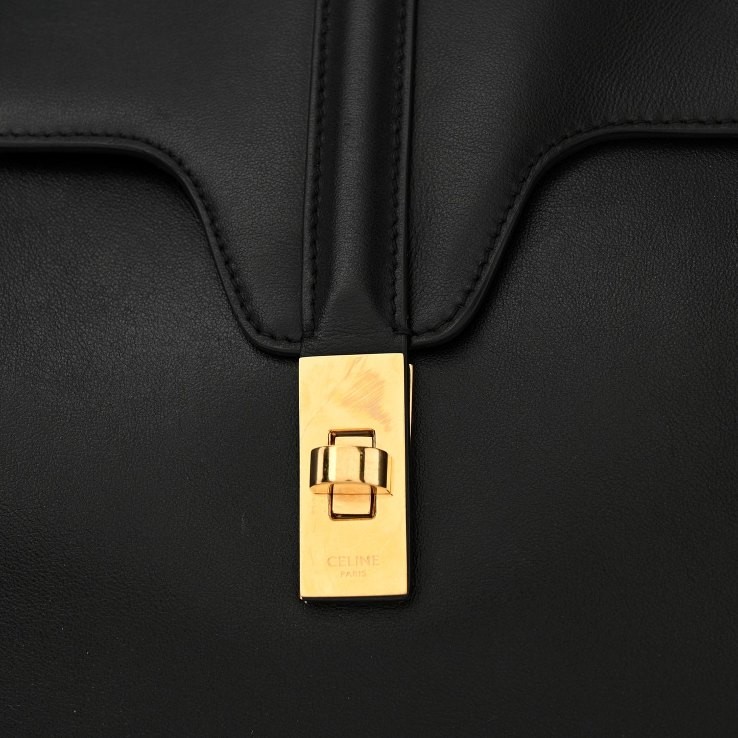Grained Calfskin Large Soft 16 Bag Black