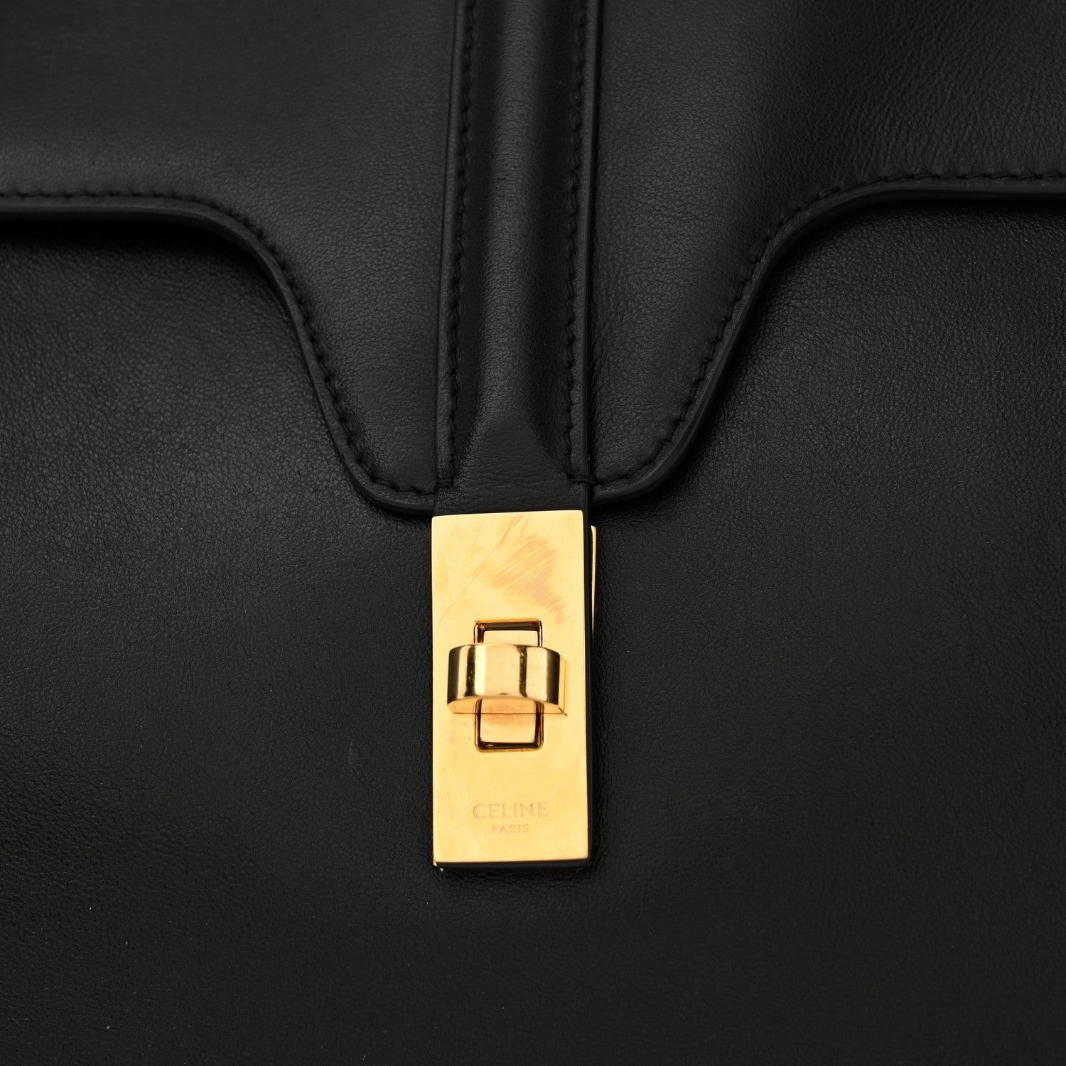 Celine Grained Calfskin Large Soft 16 Bag Black 10 of 13