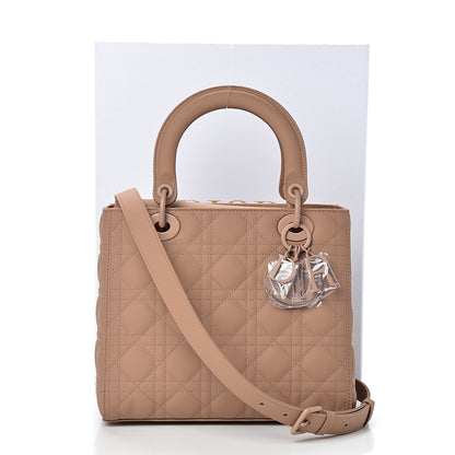 Christian Dior Ultra Matte Calfskin Cannage Medium Lady Dior Beige 12 of 12