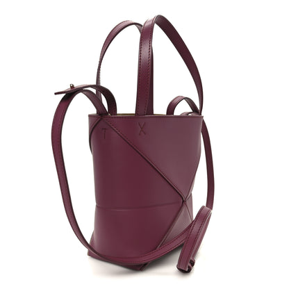 Loewe Shiny Calfskin Mini Puzzle Fold Tote Dark Burgundy 3 of 10