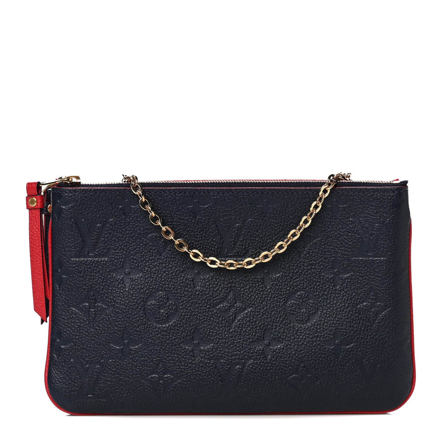 Empreinte Double Zip Pochette Marine Rouge