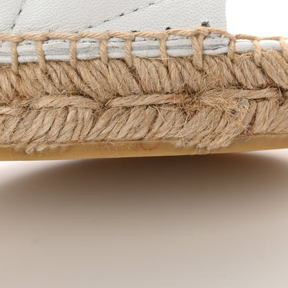 Prada Nappa Logo Quilted Espadrille 20mm Slide Sandals 38 Bianco 11 of 13