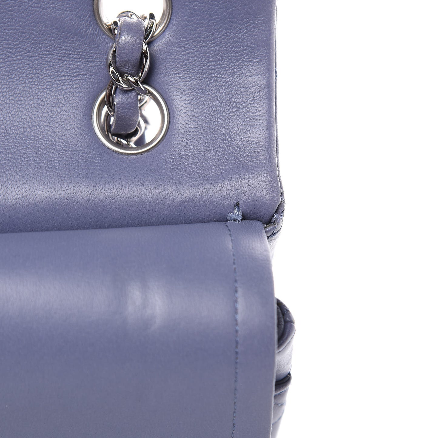 Lambskin Quilted Medium Double Flap Light Purple
