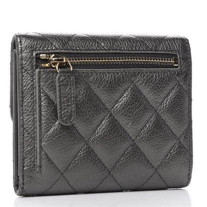 Chanel Metallic Calfskin Quilted Reissue Compact Wallet Grey 3 of 8
