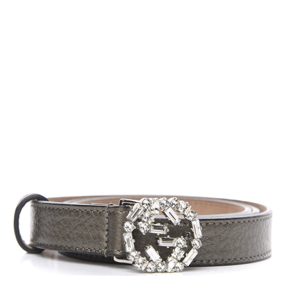 Gucci Calfskin Crystal Interlocking G Belt 80 32 Sasso 1 of 4