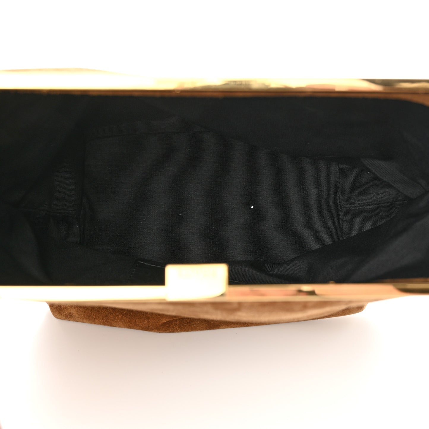 Suede Calfskin Augusta Envelope Pleated Crossbody Caramel