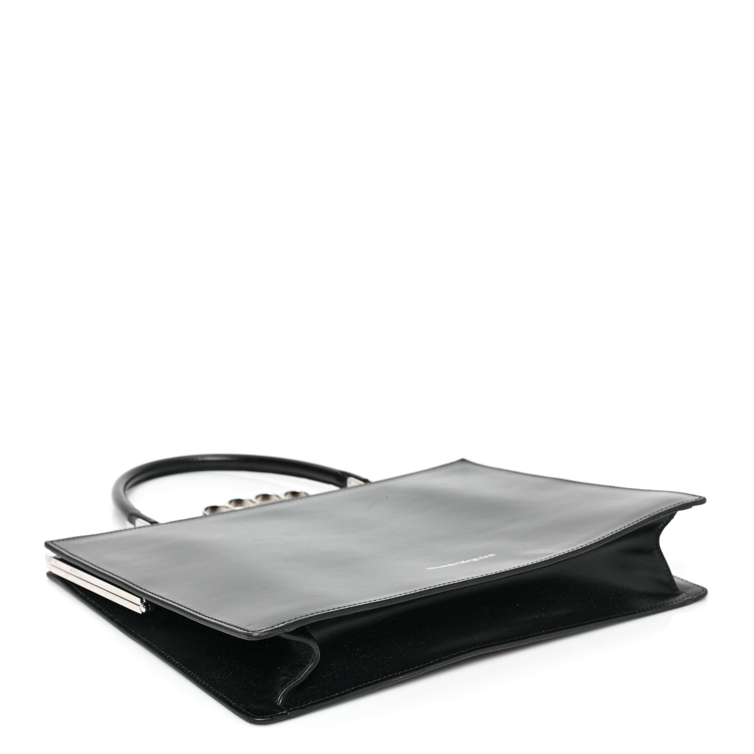 Alexander McQueen Calfskin Four Ring Shoulder Bag Black 4 of 8
