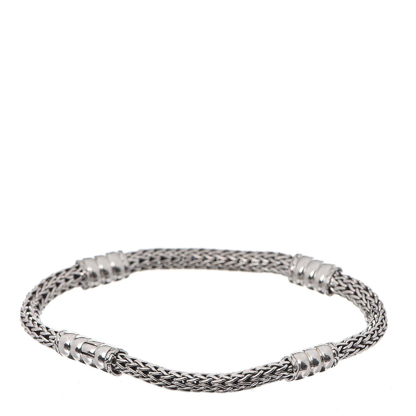 Sterling Silver 5mm Classic Chain Station Bracelet M
