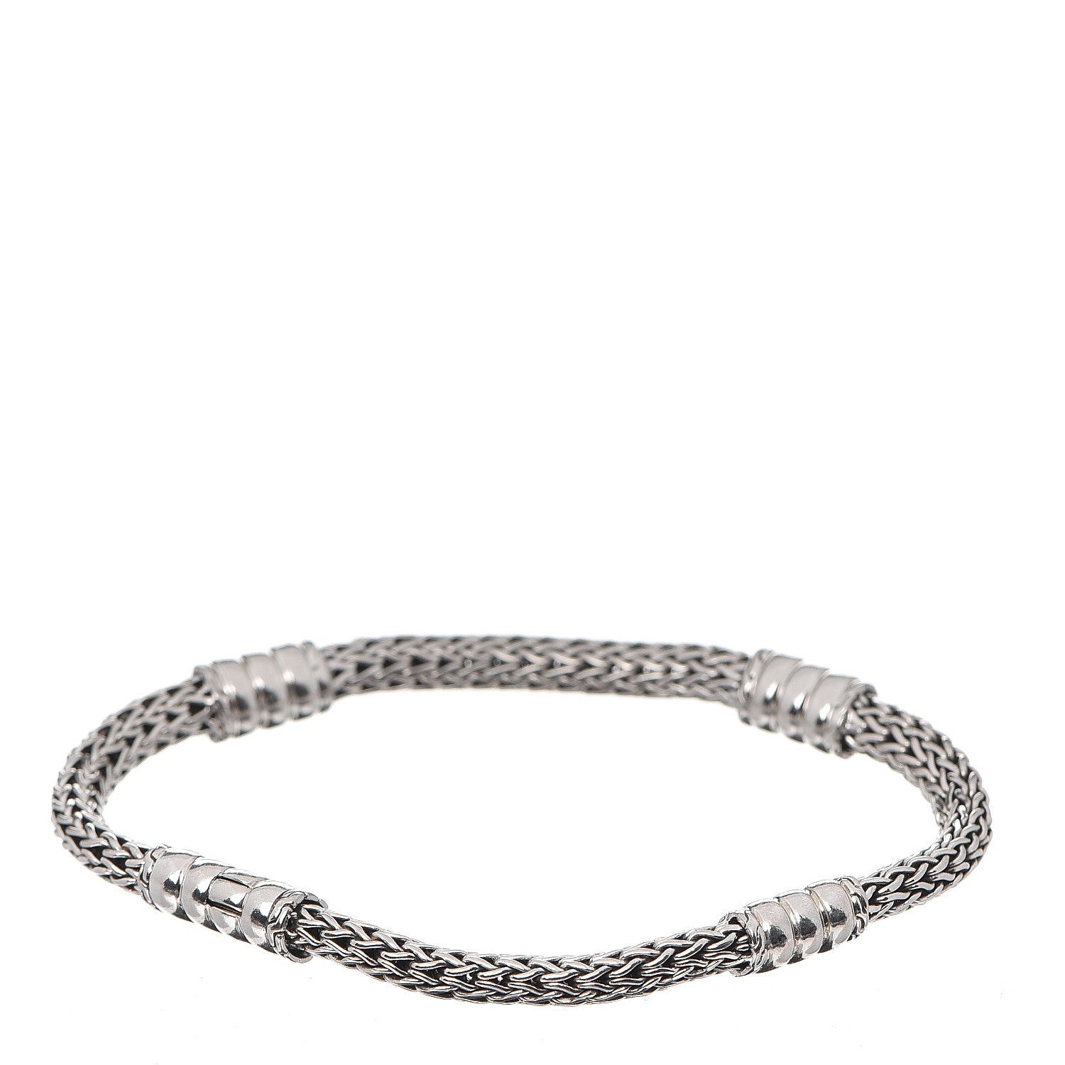 John Hardy Sterling Silver 5mm Classic Chain Station Bracelet M 2 of 4