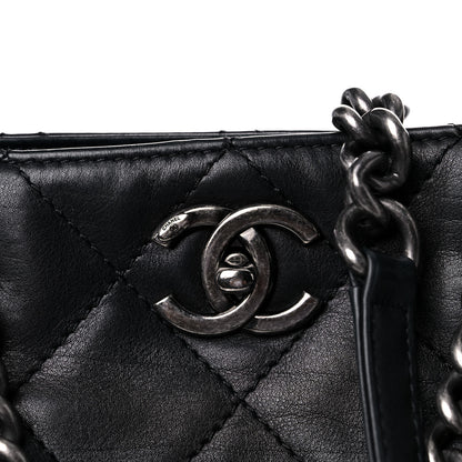 Chanel Sheepskin Quilted Chain Handle Large Shopping Tote Black 24 of 24