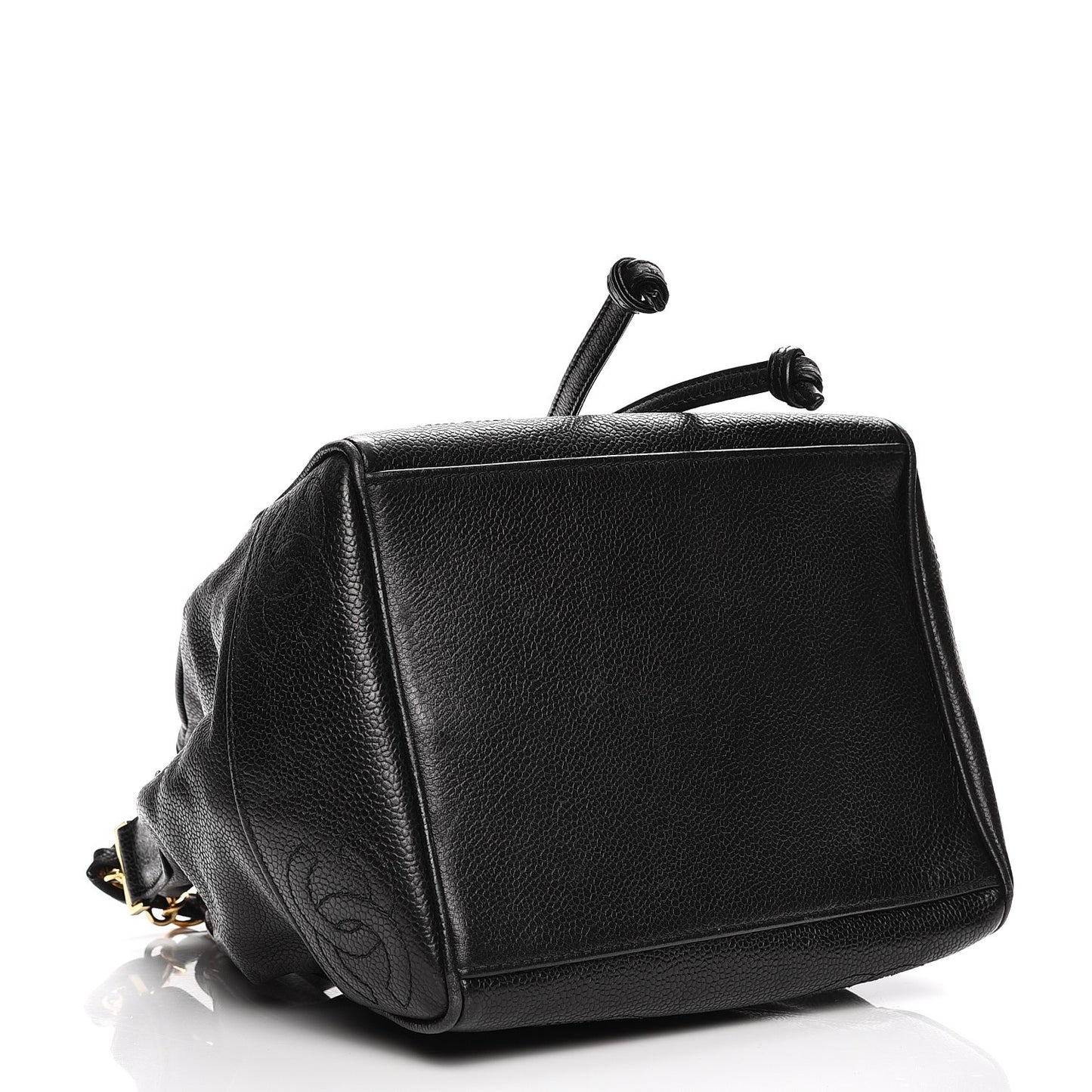 Caviar CC Drawstring Shoulder Bag Black