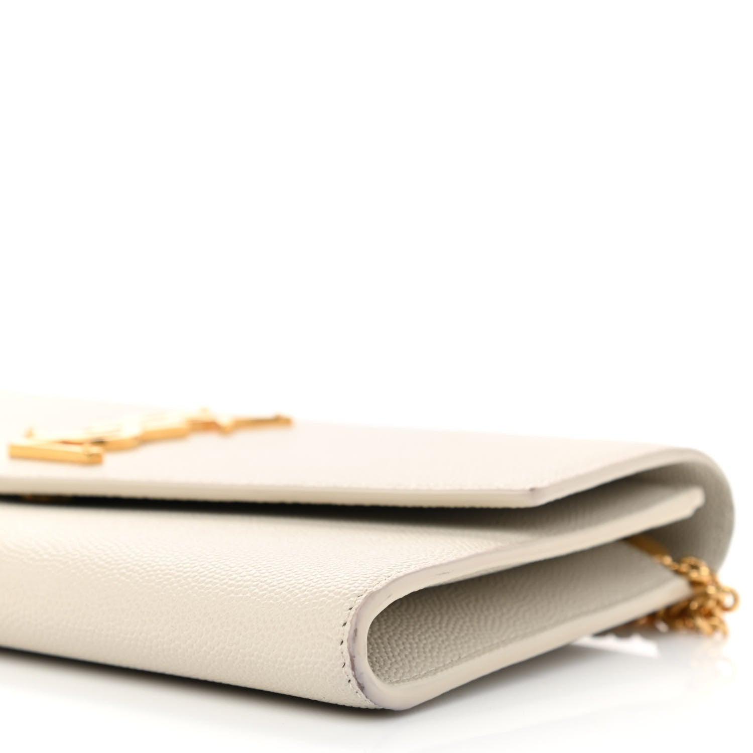 Saint Laurent Grain De Poudre Monogram Uptown Chain Wallet Crema Soft 8 of 8