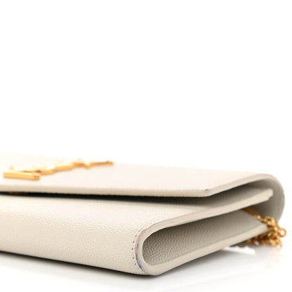 Saint Laurent Grain De Poudre Monogram Uptown Chain Wallet Crema Soft 8 of 8
