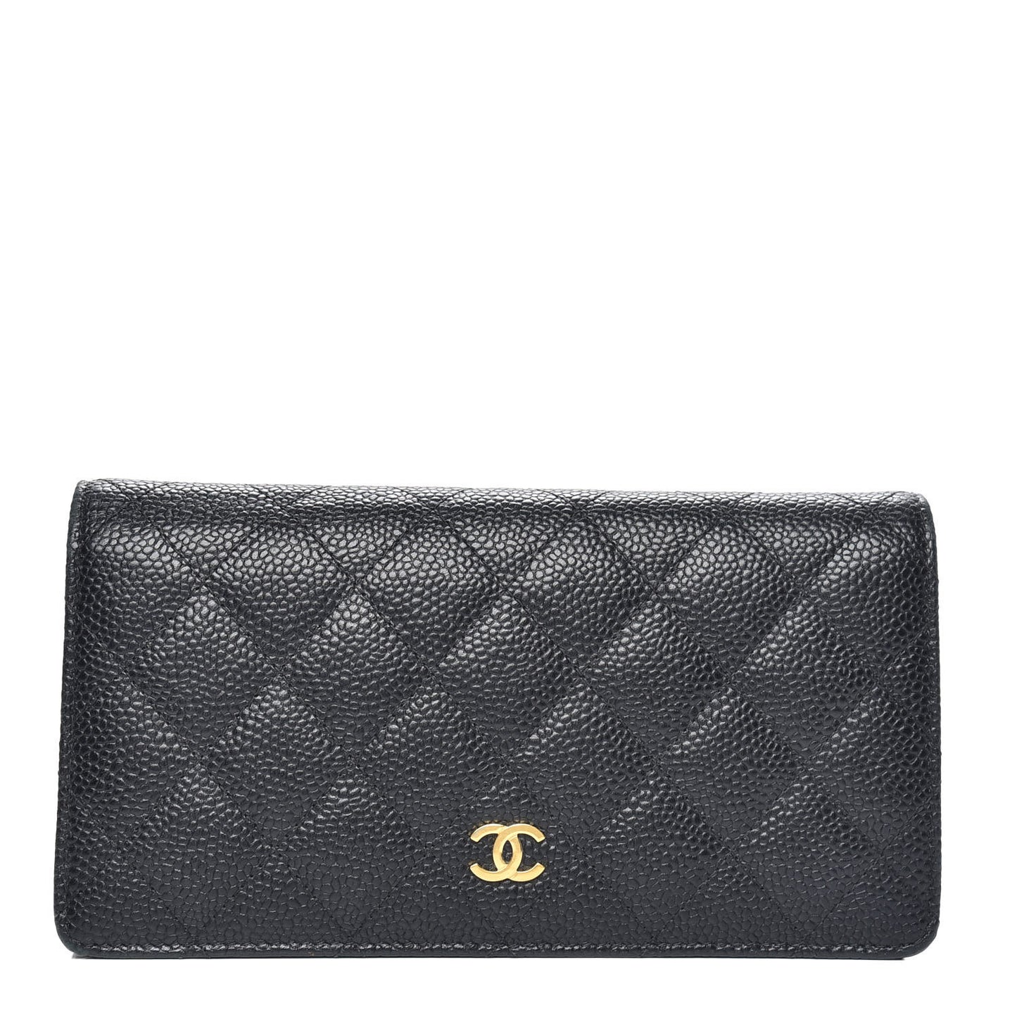 Caviar Quilted Yen Wallet Black