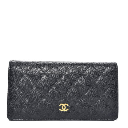 Chanel Caviar Quilted Yen Wallet Black 1 of 10