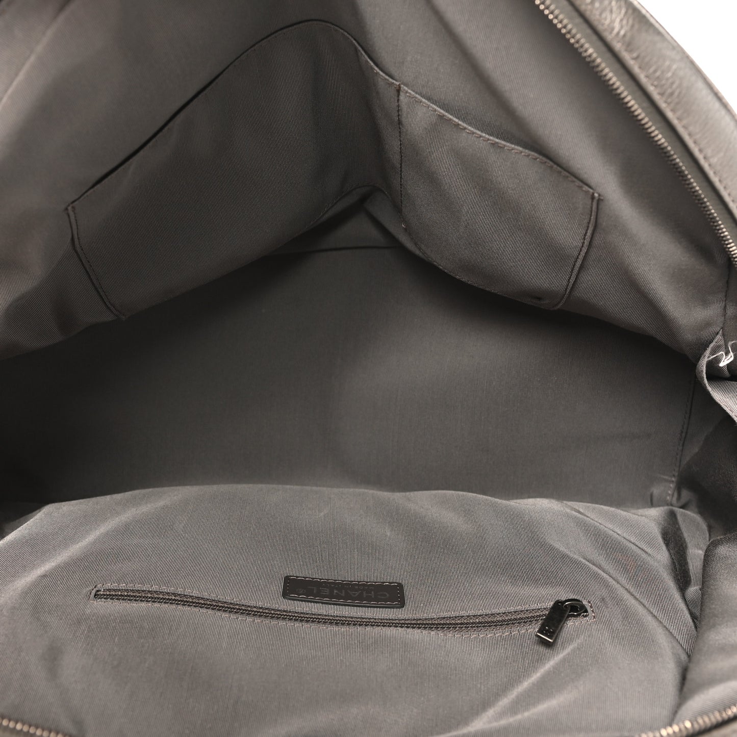 Metallic Calfskin Quilted Medium Airlines Round Trip Bowling Bag Silver