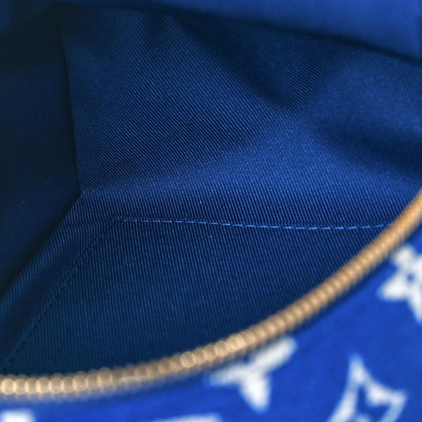 Jacquard Velvet Monogram Palm Springs Backpack Mini Blue