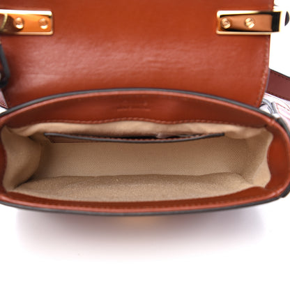 Chloe Patent Textured Shiny Calfskin Mini C Double Carry Sepia Brown 4 of 8