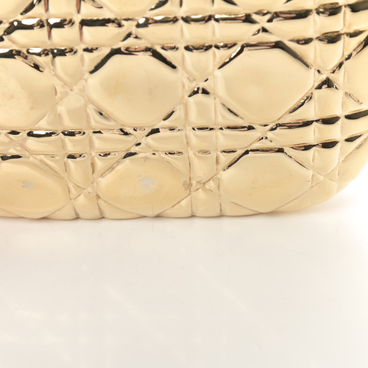 Christian Dior Metal Cannage Clutch Bag Gold 13 of 13