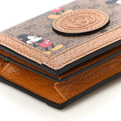 Gucci X DISNEY Mini Vintage GG Supreme Monogram Mickey Mouse Card Holder Wallet Beige Vintage Sun Oil 8 of 10