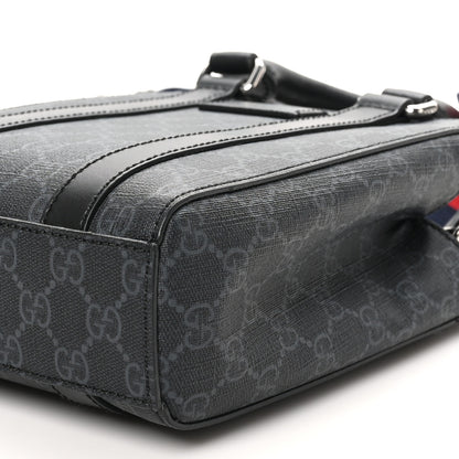 Gucci GG Supreme Monogram Appia Calfskin Web Mini Tote Bag Black 10 of 10