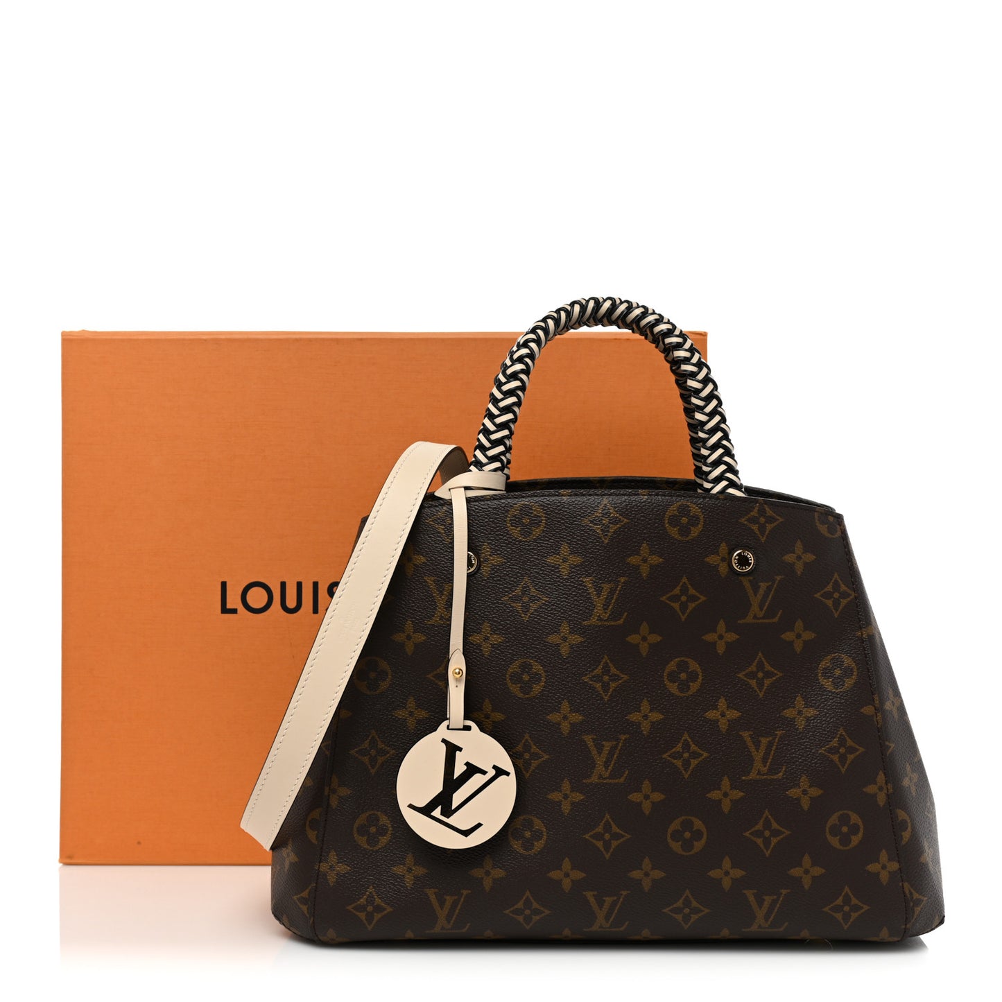 Monogram Braided Montaigne MM Creme Beige