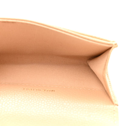 Chanel Caviar Quilted Flap Card Holder Wallet Beige 5 of 11