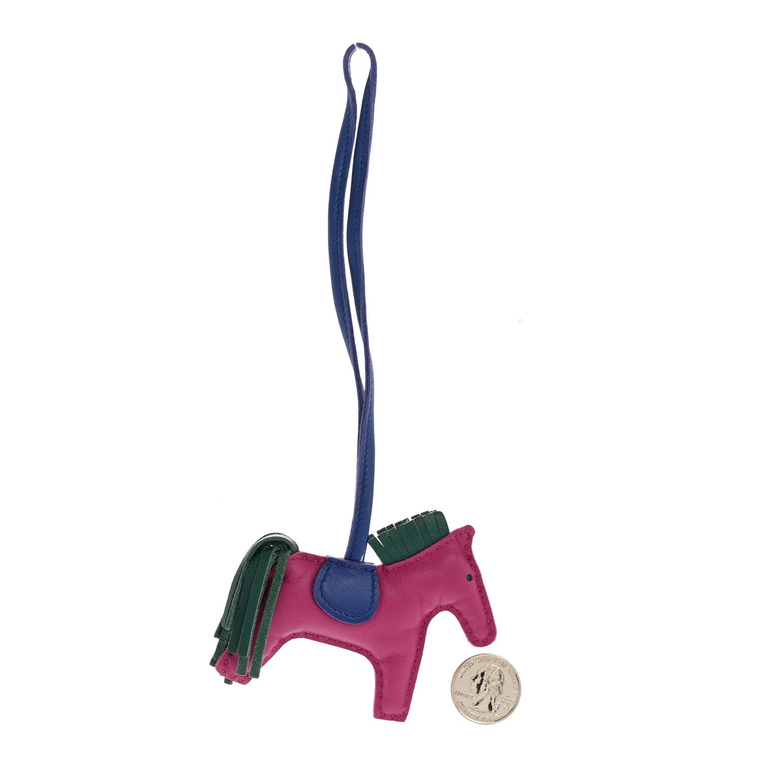 Hermes Milo Lambskin Grigri Rodeo Horse Bag Charm PM Rose Pourpre Bleu Electrique Malachite 2 of 6