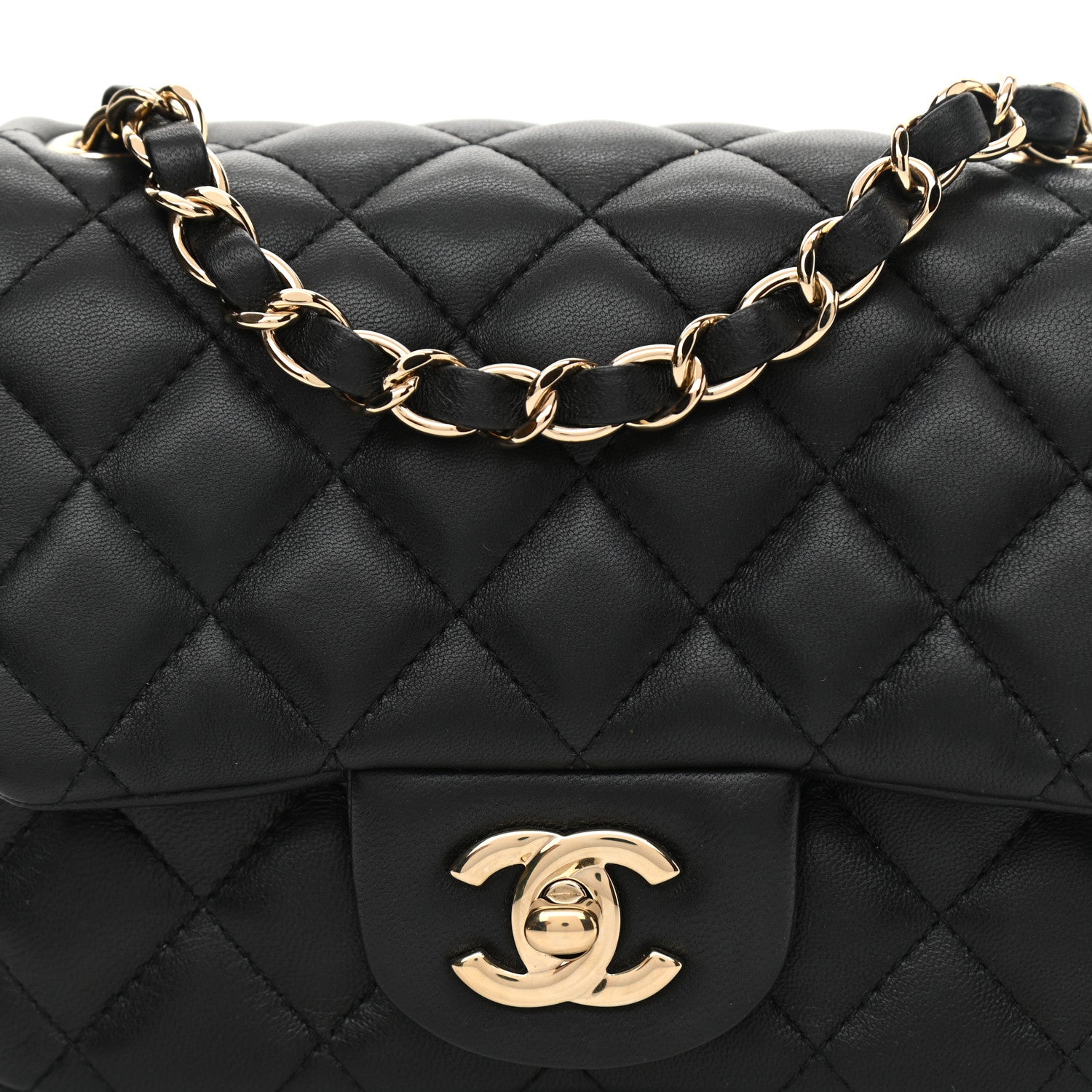 Chanel Lambskin Quilted Mini Square Flap Black 8 of 9