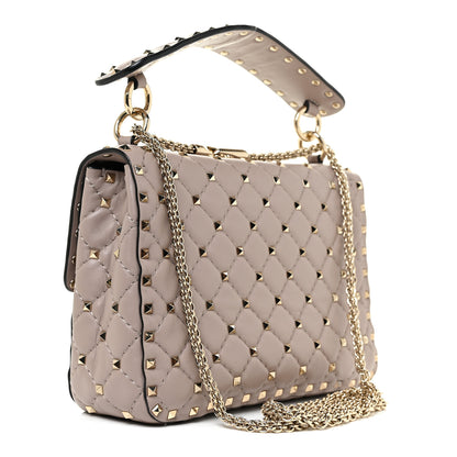 Valentino Garavani Lambskin Medium Rockstud Spike Shoulder Bag Poudre 3 of 10