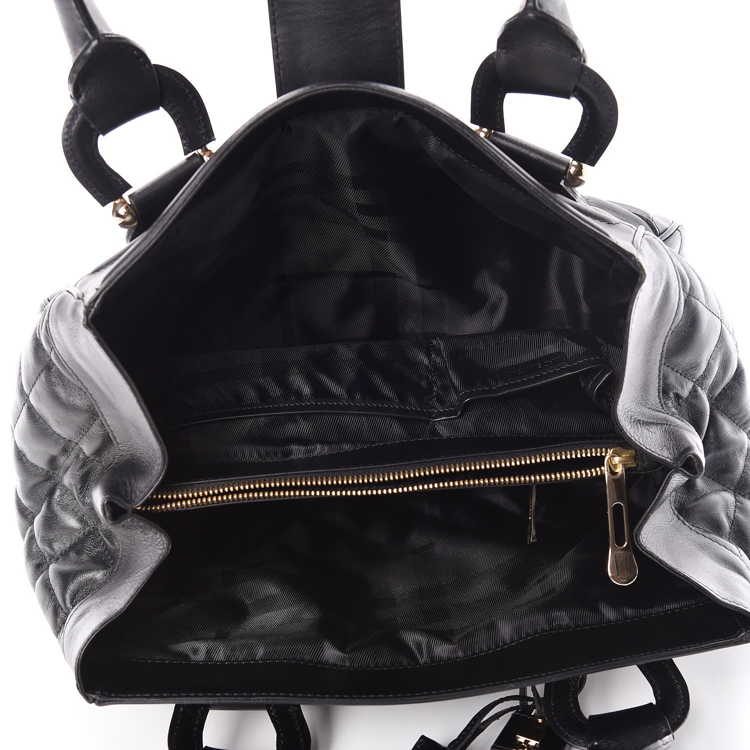 Burberry Calfskin Quilted Manor Tote Black 5 of 9