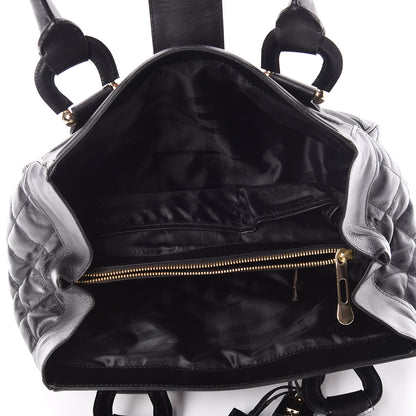 Burberry Calfskin Quilted Manor Tote Black 5 of 9