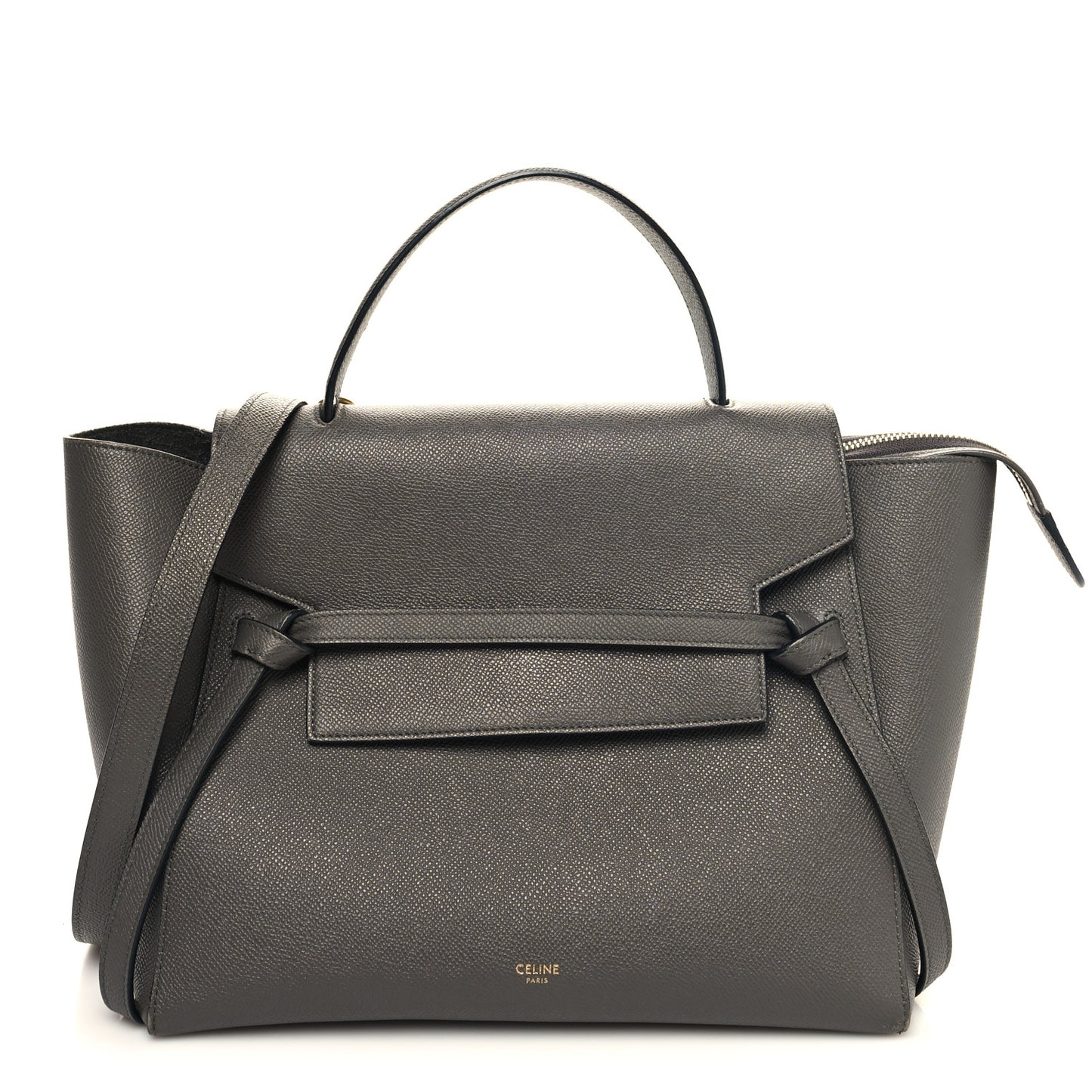 Grained Calfskin Mini Belt Bag Grey