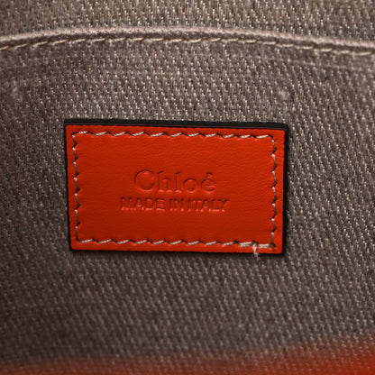 Chloe Suede Calfskin Small Woody Ribbon Tote Rusted Orange 6 of 10