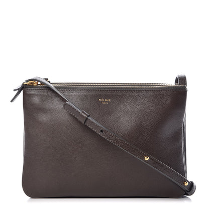 Celine Grained Lambskin Small Trio Crossbody Bag Brown 1 of 12