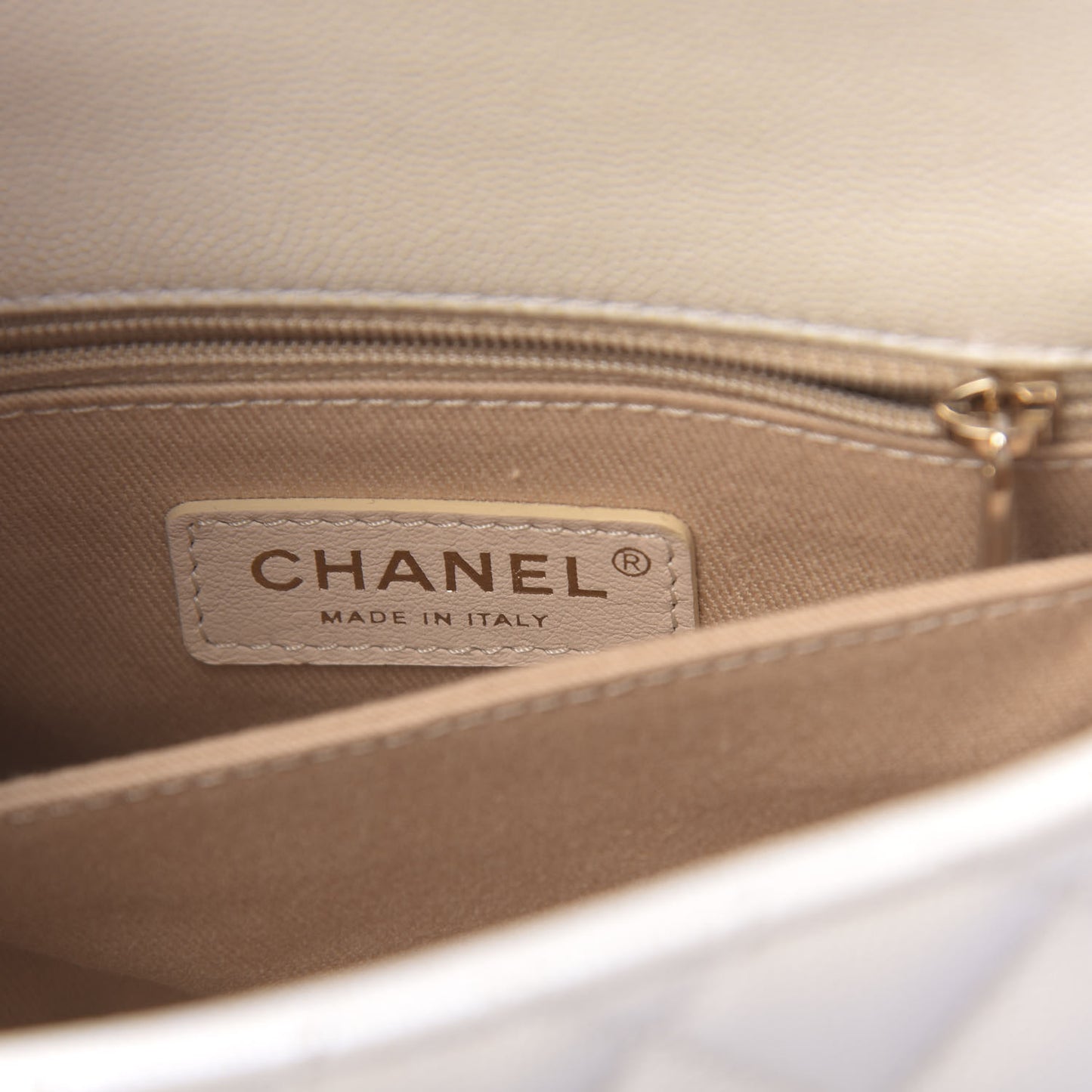 Iridescent Caviar Quilted Mini Coco Handle Flap White