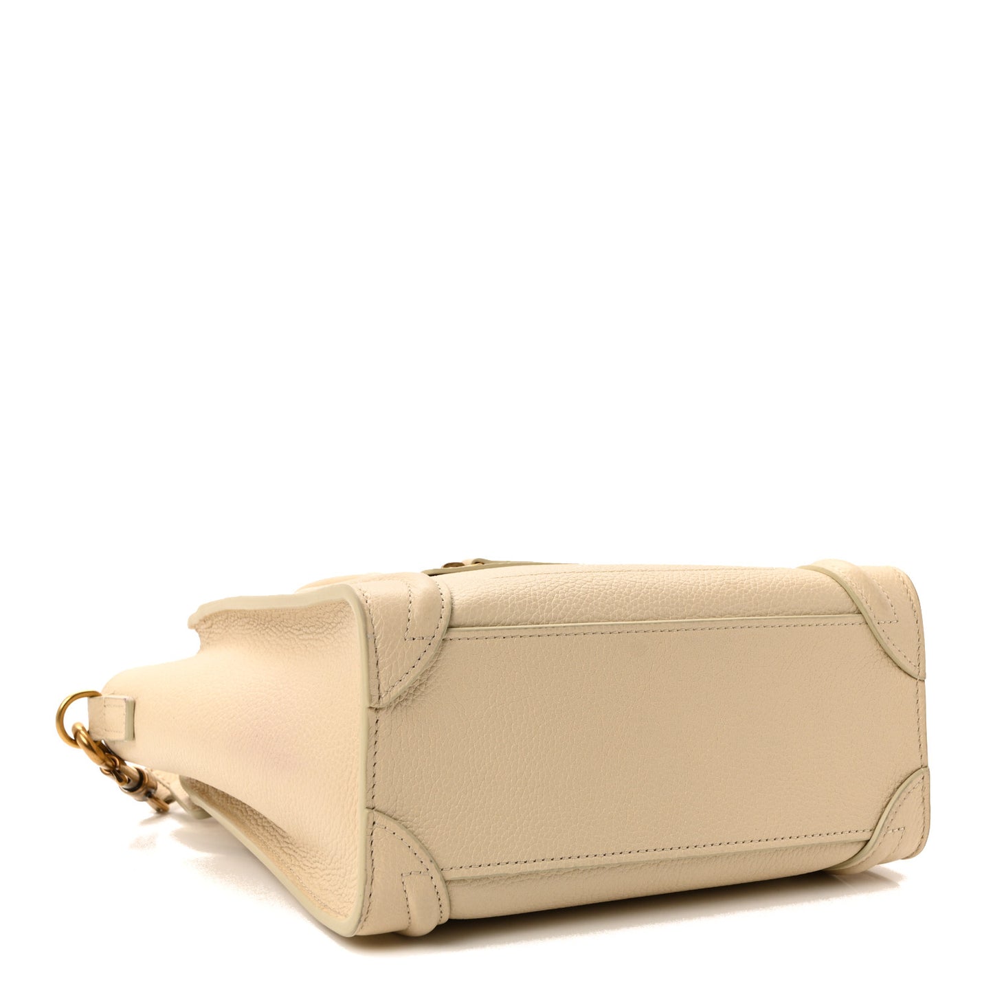 Drummed Calfskin Nano Luggage Ivory