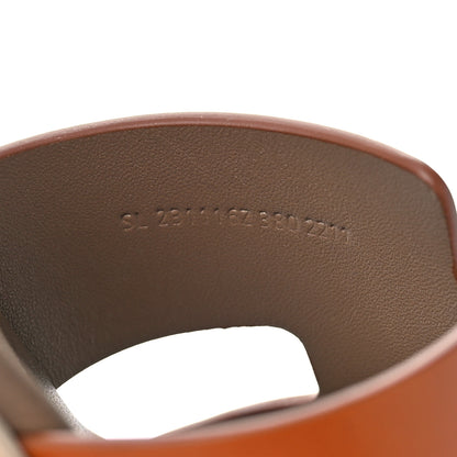 Hermes Calfskin Cork Eze 30 Sandals 38 Marron Glaise 7 of 8