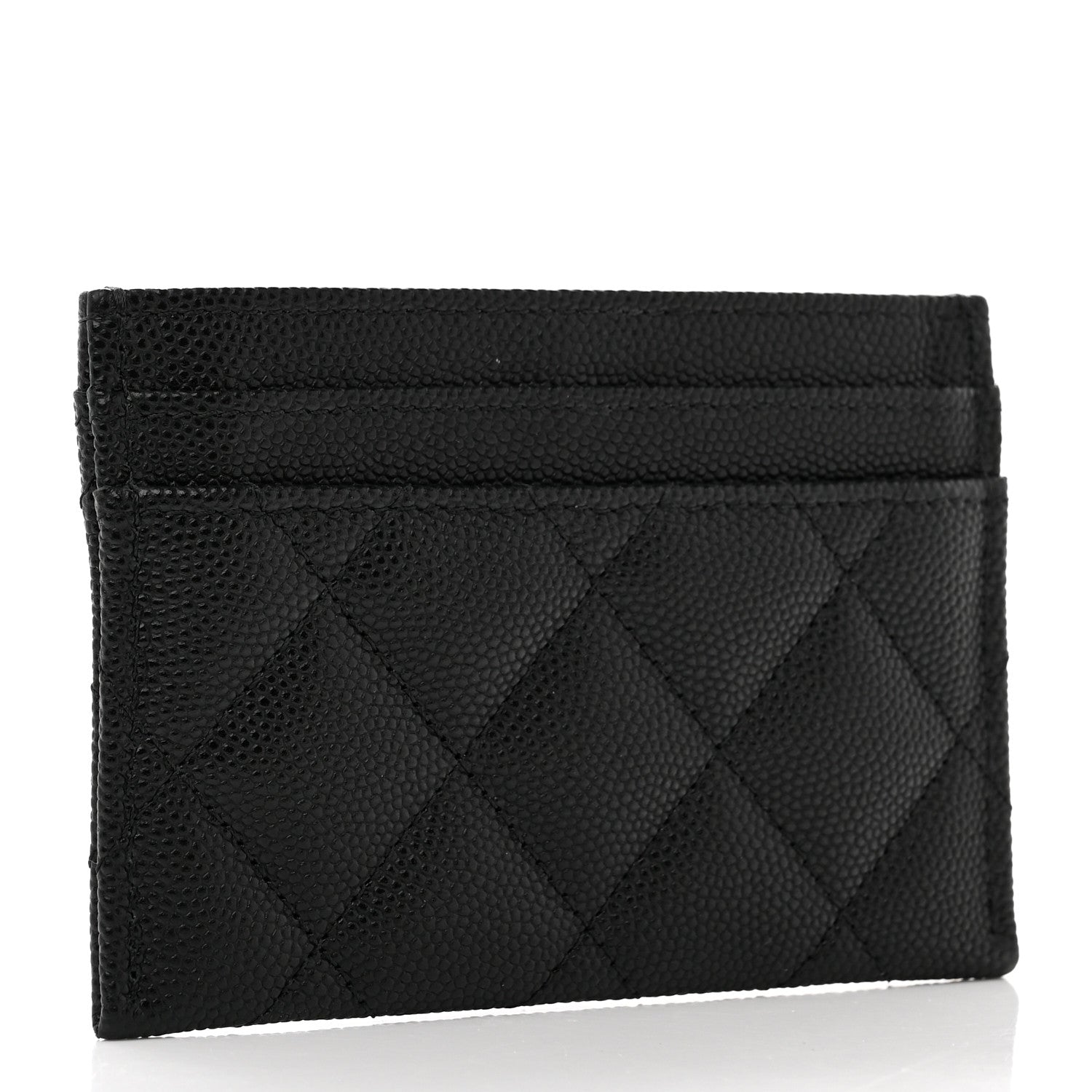 Chanel Caviar Quilted Striated Card Holder Black 3 of 8