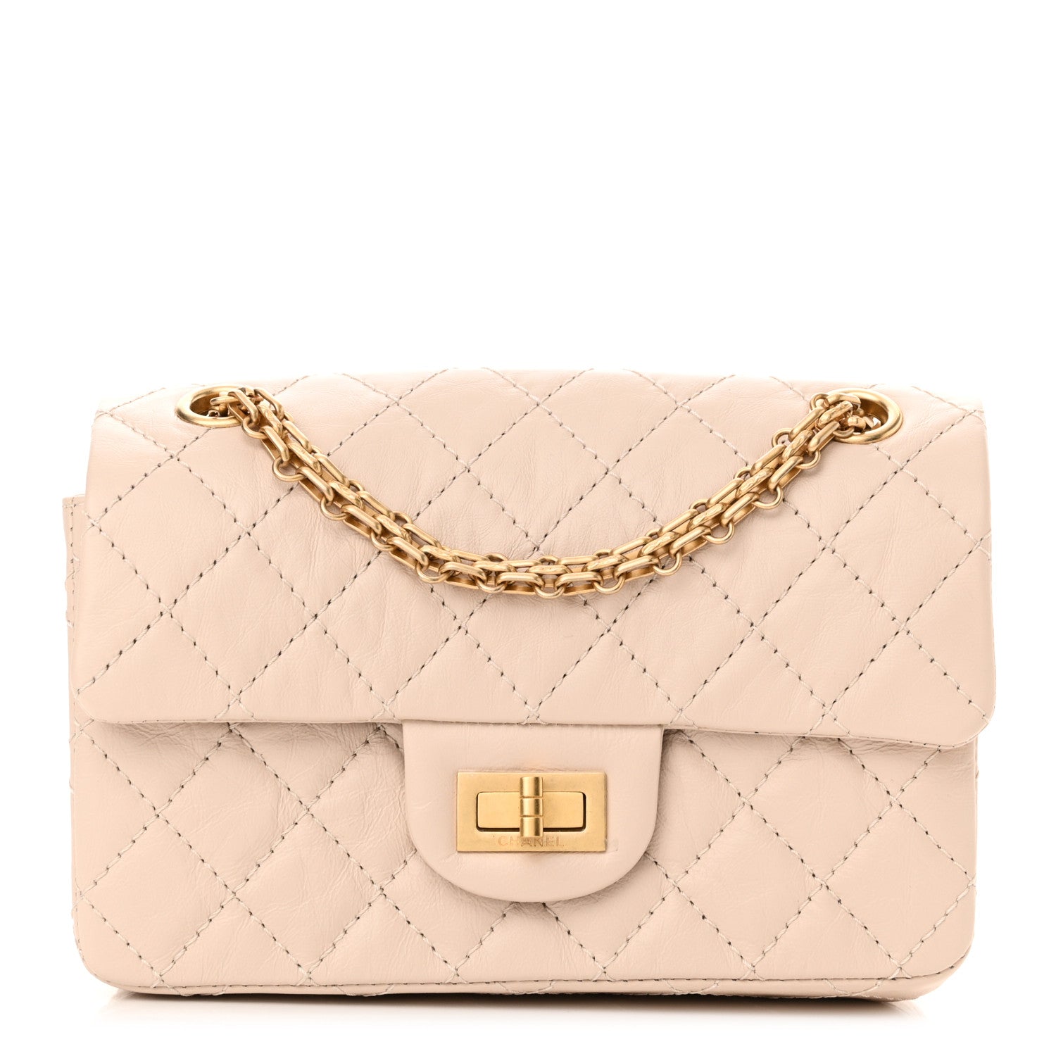 Chanel Aged Calfskin Quilted 2.55 Reissue Mini Flap Light Beige 1 of 11