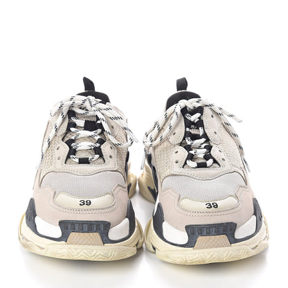 Balenciaga Fabric Mesh Womens Triple S Sneakers 38 Beige Black 2 of 8