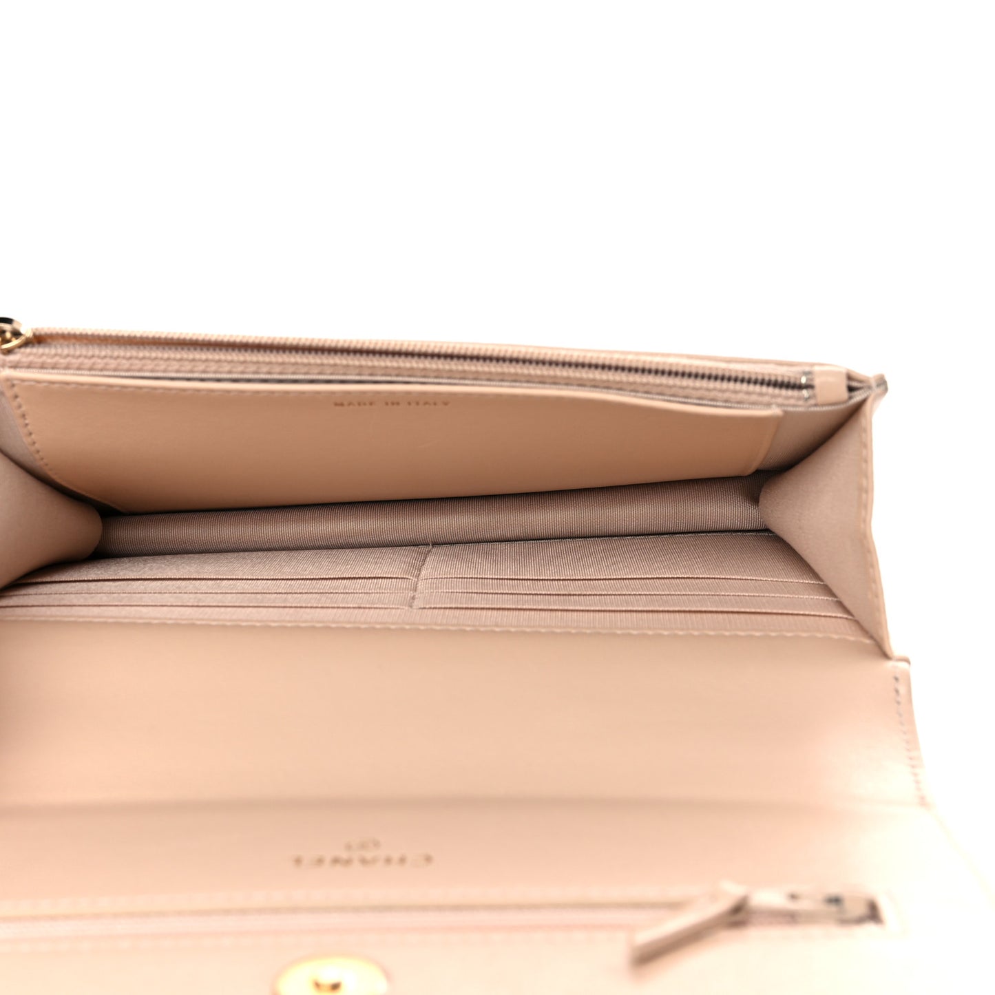 Lambskin Quilted Chanel 19 Wallet On Chain WOC Beige